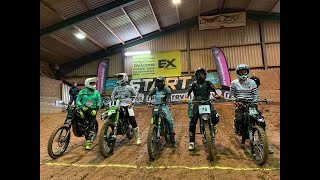 Electric Motocross Race  EXGB British Indoor Electric Cross Championship Rounds 1 amp 2 Highlights [upl. by Ruffi86]