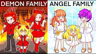 The Squad Gets ADOPTED By DEMON vs ANGEL Family In Roblox Brookhaven RP [upl. by Iznek]