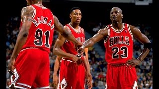 NBA Greatest Trios Jordan Pippen amp Rodman vs Heat 1996 [upl. by Nirrad764]