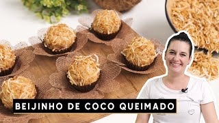 BEIJINHO DE COCO QUEIMADO COM POUCOS INGREDIENTES E FÃCIL [upl. by Deegan]