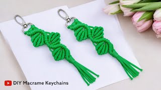 DIY LLAVEROS en Macramé  Macrame Keychain Leaves Design [upl. by Antebi]