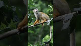 Common Squirrel Monkey Saimiri sciureus in New World Monkey Family  Observed in Description [upl. by Eetnod999]