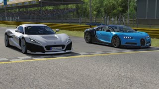 Rimac Nevera 2022 vs Bugatti Chiron 2016 at Monza Full Coursemp4 [upl. by Trimmer572]