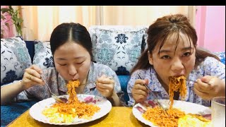 2x spicy noodles challenge😲  2X SPICY RAMEN [upl. by Erny]