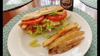 SassEsnacks ASMR Catfish Po Boy Sandwich amp Fries  Eating Sounds  Mukbang [upl. by Nura]