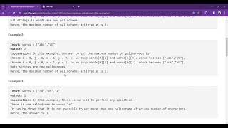 Maximum Palindromes After Operations  LeetCode weekly Contest 384  Characters  Array [upl. by Getraer]