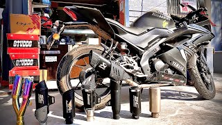 R15 v3 exhaust change  best exhaust for r15 v3  r15v3 modified [upl. by Allveta]