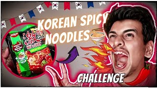 Korean Spicy NOODLES Challenge 🍜🥵 quotTry At Your Own Riskquot ‼️ [upl. by Blanch]