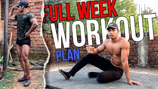 Beginners full week workout plan  home workout [upl. by Esirahs]