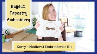 Historical Embroidery  The Bayeux Tapestry  Kerrys Medieval Embroideries [upl. by Eeluj647]