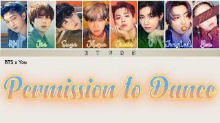 8 members karaoke Permission to Dance  BTS 방탄소년단 8th member ver Color coded lyricsHanRom [upl. by Leumas]