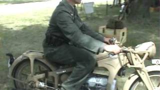 Original WWII GERMAN Zundapp Motorcycle in Action [upl. by Nelleh]