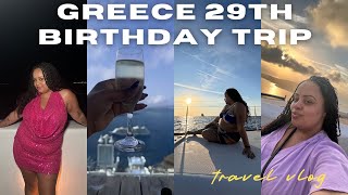 Athens  Santorini Greece TRAVEL VLOG  turning 29  sunset cruise  dinner amp more [upl. by Eddi265]