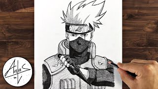 How to Draw Kakashi Hatake  Drawing anime step by step [upl. by Oicram]