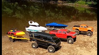 3 RC BOAT LAUNCHPROBOAT JET RIVERRACING BOAT ON 4SYATCH HORS BORD BRUSHLESS [upl. by Anelrahs]