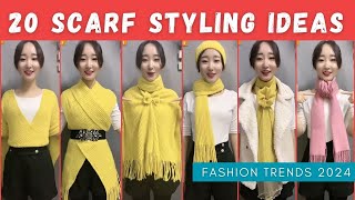 The 20 Creative amp Stylish Scarf Wearing Ideas  Shawl Tutorial fashion shawl scarf Msbro108 [upl. by Nanaj]