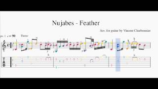 Nujabes  Feather Guitar Tabs  Tutorial [upl. by Anaiq349]