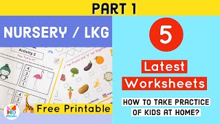 Part 1 Colourful Worksheets Nursery LKG worksheet 202122  Nursery  LKG Free printable worksheets [upl. by Hamas880]