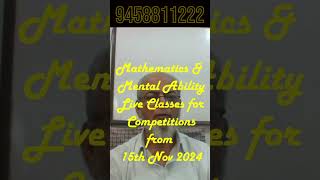 Mathematics and Mental Ability Live Classes education nationalmeritscholarship numbersystem [upl. by Blatman78]