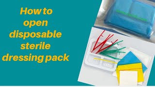 How to open disposable sterile dressing pack urdu hindi with English subtitles [upl. by Quintina843]