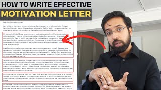 How to write Motivation Letter  Complete guide [upl. by Atreb]