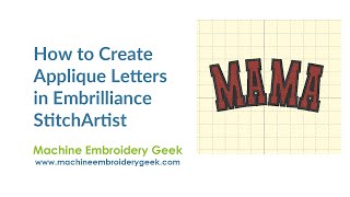 How to create appliqué letters from free fonts using Embrilliance StitchArtist Level 1 [upl. by Quintana]