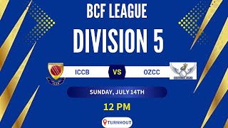 ICCB vs Ostend Zalmi 14th July 2024 BCF league division 5 [upl. by Nelyaw95]