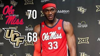 Ole Miss 70 UCF 68  Moussa Cisse Press Conference ⚔️🦈🏀 [upl. by Avraham]