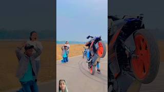 rider VS girls 🔥 rider stunt bikestunt hiphop ktm shortvideo [upl. by Nylassej]