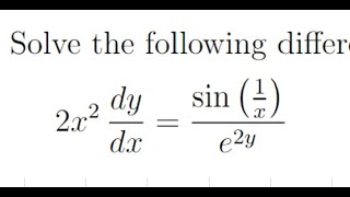 Diff Eqn a separable ODE example [upl. by Cynthea]