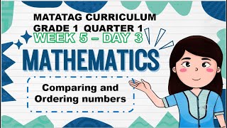 Matatag Curriculum MATHEMATICS Q1 WEEK5 DAY3 Ordering numbers Comparing numbers [upl. by Maurer952]