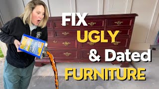 How To Refinish Dark Furniture Cheap Hacks for a Luxe Look [upl. by Atikahc631]