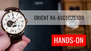 HANDSON Orient Classic Sun and Moon Open Heart Automatic RAAS0102S10B [upl. by Enylhsa]