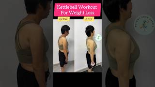 Kettlebell workout for weight loss before after result weightlossworkout weightlossseries shorts [upl. by Elleina]