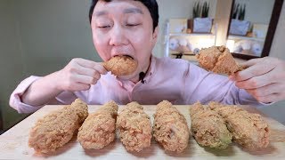 황금올리브 닭다리 리얼사운드 먹방～MUKBANG～ BBQ Gold Olive Fried Chicken Drumsticks もも肉のフライドチキン チキン ASMR [upl. by Gerianna]