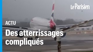 Tempête Eunice  une vidéo montre en direct l’atterrissage compliqué des avions [upl. by Skoorb667]