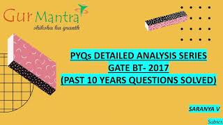 GATE BT 2017 Paper Discussion  Solved PYQs GATE BT Questions  GurMantra [upl. by Lindberg]