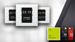 Gira X1 Datum Müllkalender und mehrere Temperaturen auf dem MDT Glastaster II [upl. by Lahcar]