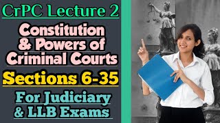 CrPC Lecture 2  Section 6 to 35 of CrPC  Constitution and power of criminal courts in CrPC [upl. by Flan]