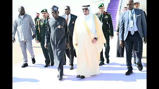 Tinubu Arrives In Saudi For Joint ArabIslamic Summit for all Islamic countries all over the world [upl. by Bollen]