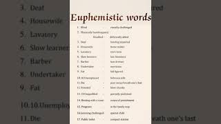 EUPHEMISTIC WORDS polite alternative [upl. by Wing]