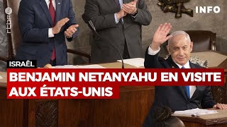 Israël  Benjamin Netanyahu en visite aux ÉtatsUnis  RTBF Info [upl. by Eenattirb392]