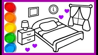 Comment dessiner et colorier la chambre à coucher pour les bébés Coloriage pour les enfants [upl. by Jdavie]