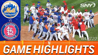 Mets vs Cardinals Highlights Benches clear Nolan Arenado tossed in 105 loss  SNY [upl. by Tremain]