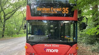 Morebus 2008 Scania N230UD OMNICity HF58 GZL on the 35 to Wareham Forest  200824 [upl. by Ernest37]