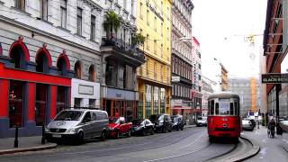 Vienna Streetcar Wiener RingstraßeSiebensterngasse with Olympus PEN EPL2 [upl. by Nesaj]