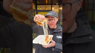 Reviewing a pepperoni pizza cheese toastie from Holy Cheesus Newport Wales 🥪🧀 food shorts [upl. by Islek]