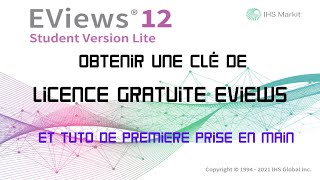 Obtenir une licence key gratuite EVIEWS  première prise en main [upl. by Layol]