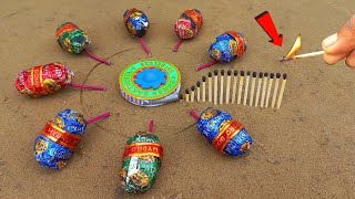 Matchstick Chain Reaction Domino Vs Diwali Crackers Amazing Experiment [upl. by Feenah]