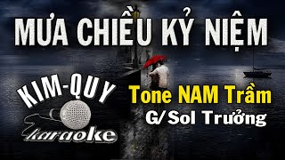 MƯA CHIỀU KỶ NIỆM  KARAOKE Tone NAM Trầm  GSol Trưởng [upl. by Kliment]